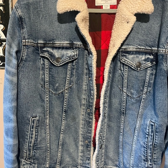 American Eagle Denim Sherpa Jacket - Picture 4 of 9
